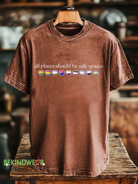 All Places Should Be Safe Spaces T-shirt Orange / S