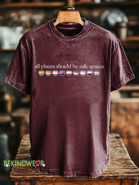 All Places Should Be Safe Spaces T-shirt Red / S