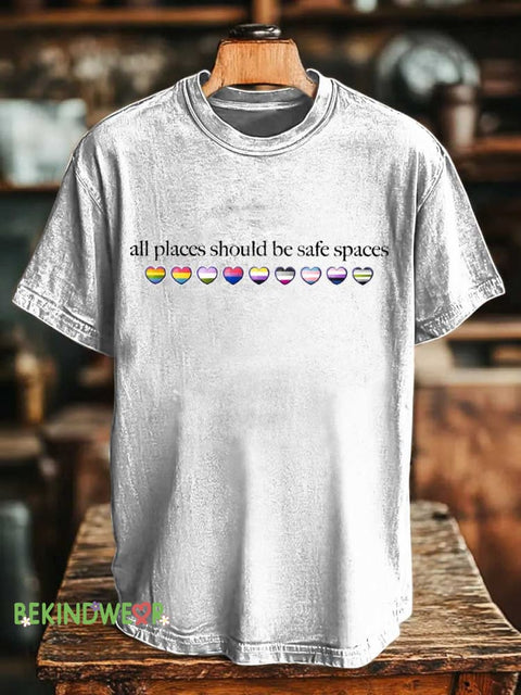All Places Should Be Safe Spaces T-shirt White / S