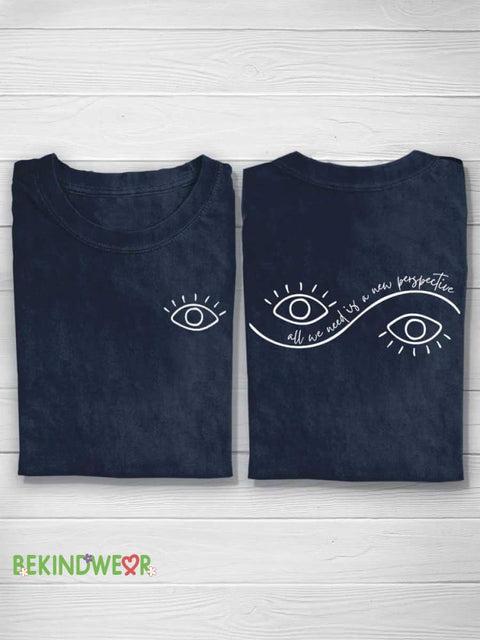 All We Need Is A New Perspective T-shirt Blue / S