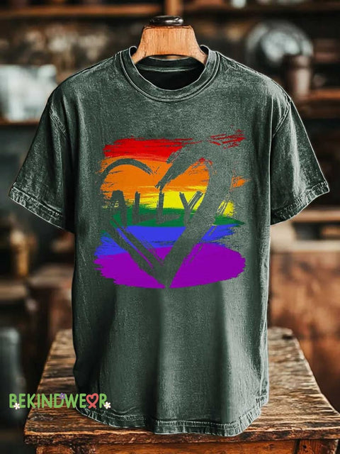 ALLY Rainbow T-shirt Green / S