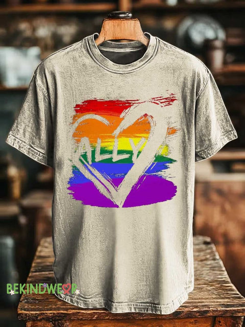 ALLY Rainbow T-shirt Sand / S