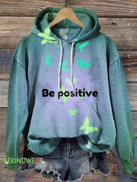 Be Positive Gradient Printed Casual Hoodie Multicolor / S