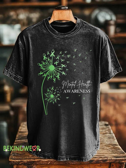 Dandelion Mental Health Awareness T-shirt Black / S