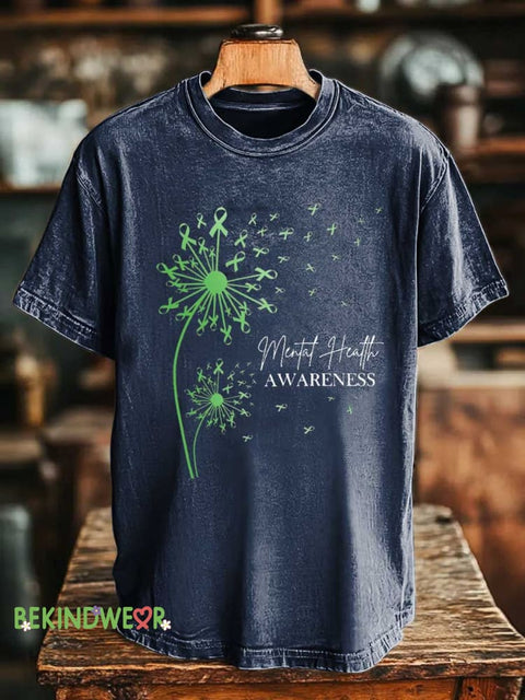 Dandelion Mental Health Awareness T-shirt Blue / S