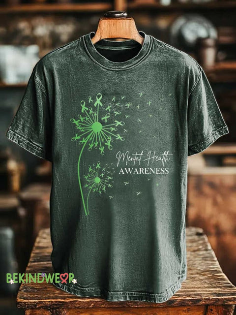 Dandelion Mental Health Awareness T-shirt Green / S