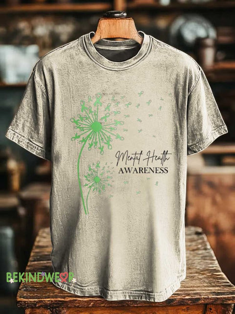 Dandelion Mental Health Awareness T-shirt Sand / S