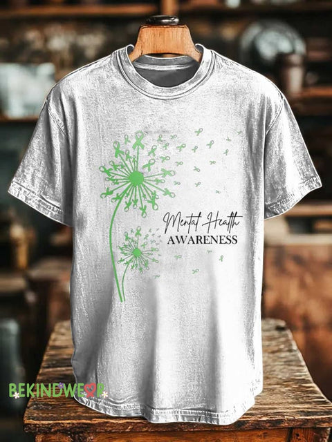 Dandelion Mental Health Awareness T-shirt White / S