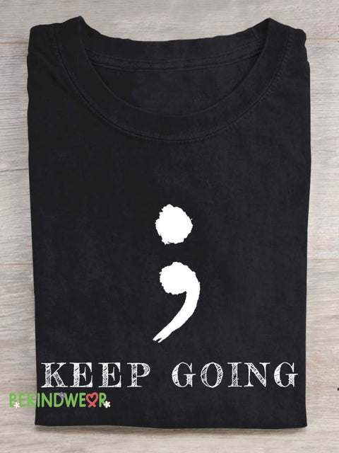 KEEP GOING Colon T-shirt Black / S