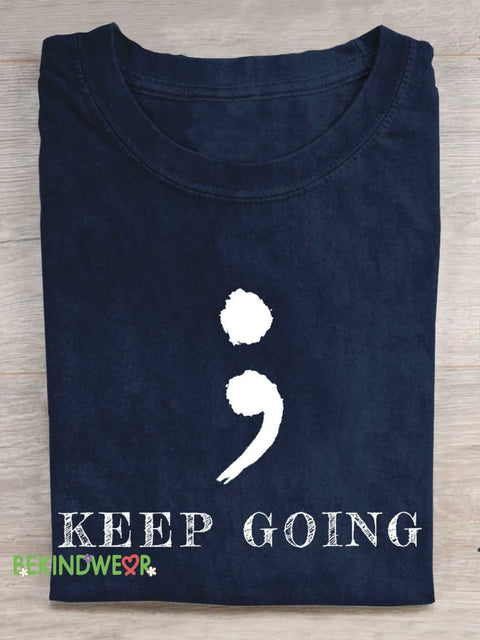 KEEP GOING Colon T-shirt Blue / S