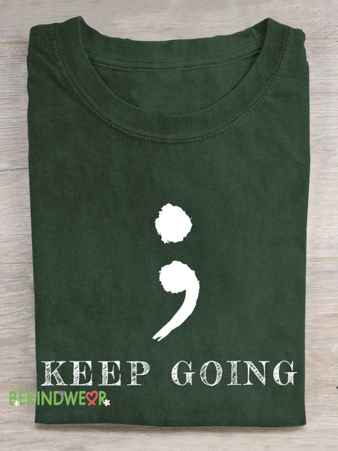 KEEP GOING Colon T-shirt Green / S