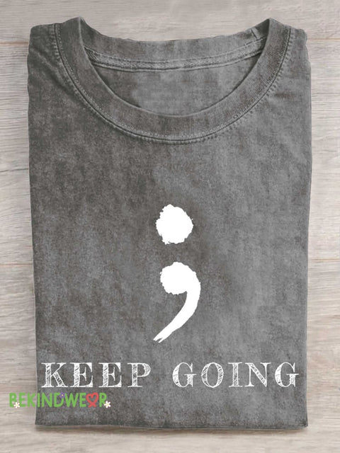 KEEP GOING Colon T-shirt Grey / S