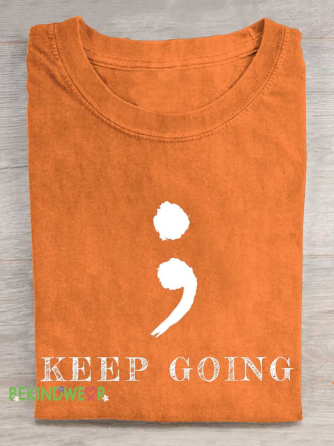 KEEP GOING Colon T-shirt Orange / S