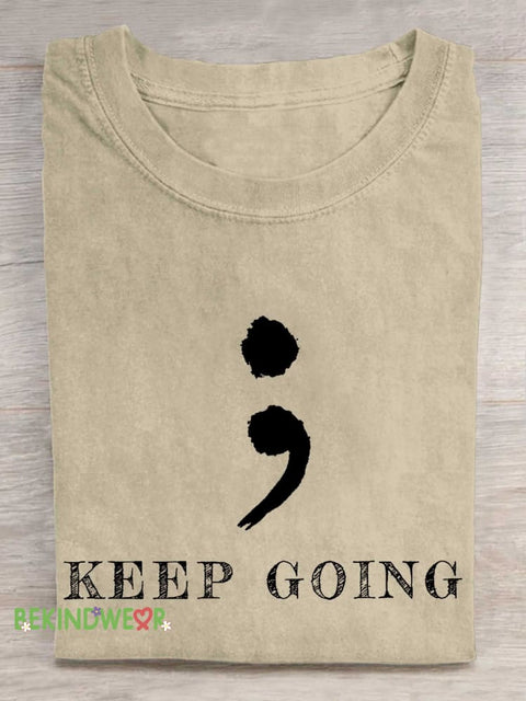 KEEP GOING Colon T-shirt Sand / S