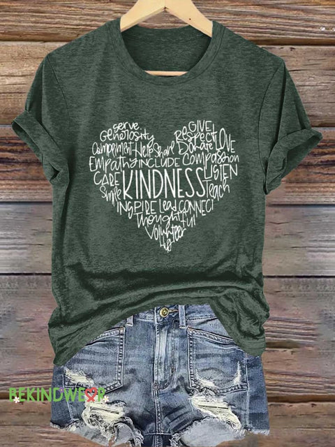 Kindness Be Kind T-shirt Green / S