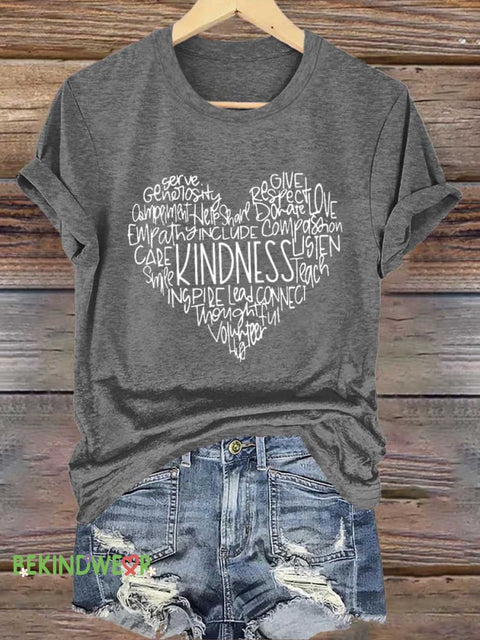 Kindness Be Kind T-shirt Grey / S