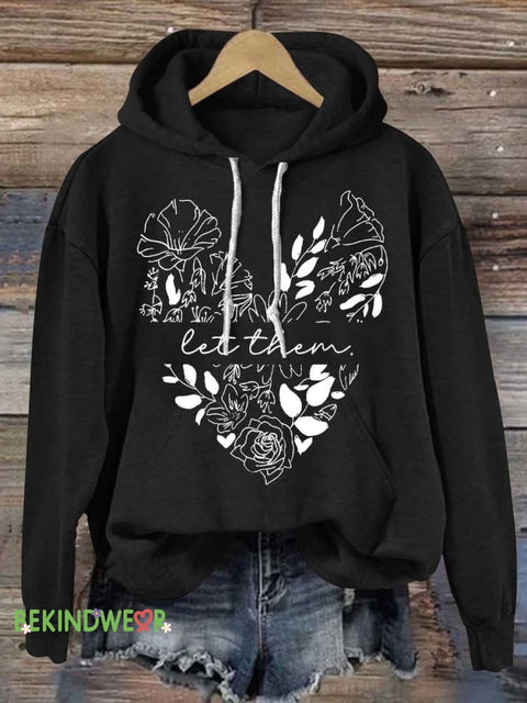 Let Them Casual Hoodie Sweatshirt Black / S