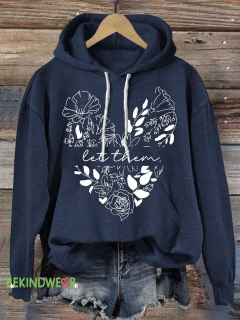 Let Them Casual Hoodie Sweatshirt Blue / S