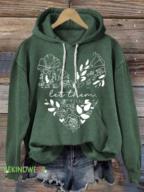 Let Them Casual Hoodie Sweatshirt Green / S