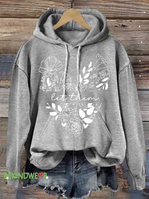 Let Them Casual Hoodie Sweatshirt Grey / S