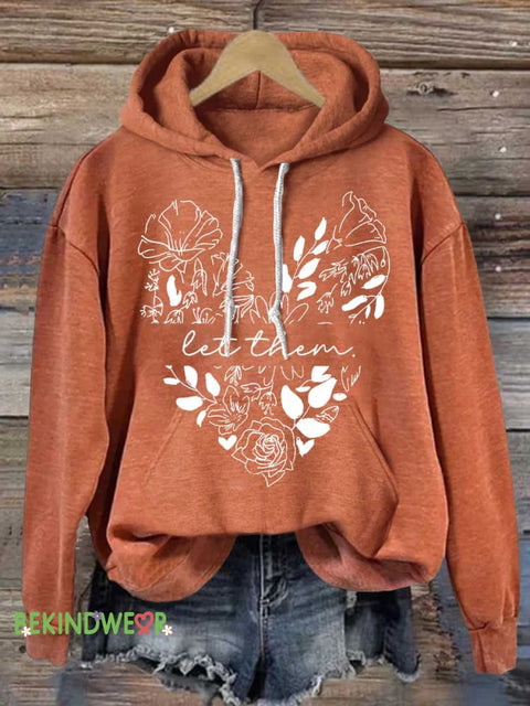 Let Them Casual Hoodie Sweatshirt Orange / S