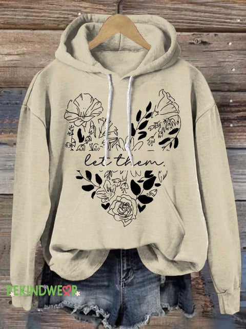 Let Them Casual Hoodie Sweatshirt Sand / S