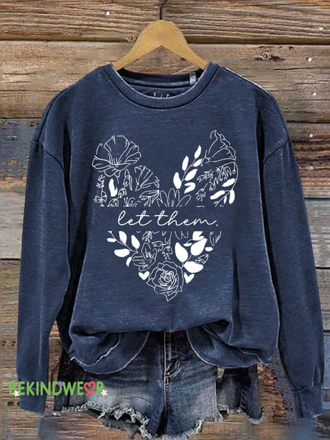 Let Them Casual Sweatshirt Blue / S