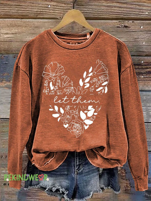 Let Them Casual Sweatshirt Orange / S