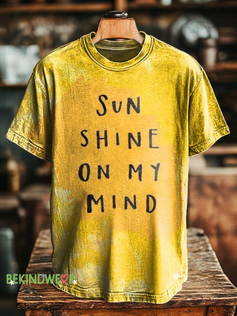 Sunshine On My Mind Printed Casual Crew Neck Short Sleeve T-Shirt Multicolor / S