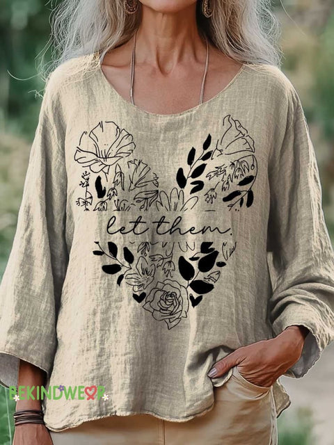 Women’s Let Them Print Casual Cotton And Linen Shirt Sand / S