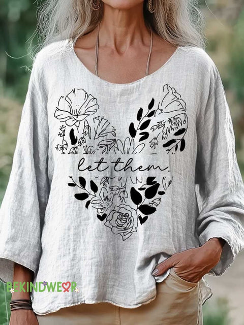 Women’s Let Them Print Casual Cotton And Linen Shirt White / S